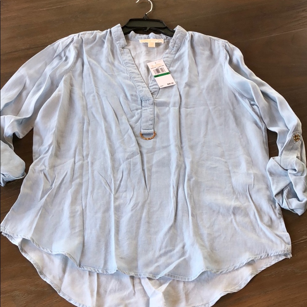 NWT Awesome Lt Blue Michael Kors Top Light Blue